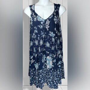 Boho Floral  festival Cottagecore Tiered Sleeveless Dress Large